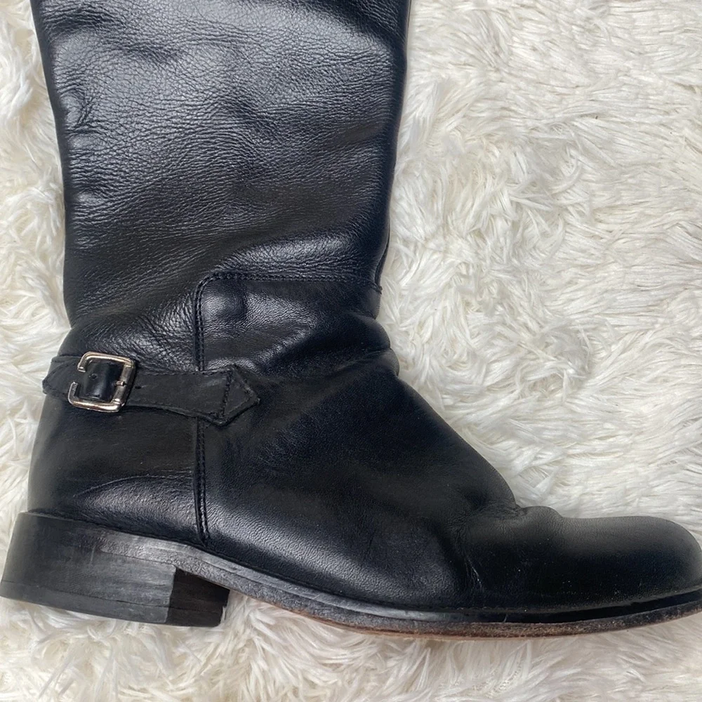 Steve Madden Black Over The Knee Leather Riding Boots Size 6.5